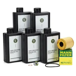 5L ORIGINAL 5W-30 LL-04 Motoröl + MANN Ölfilter MINI R56 R57 R55 R60 R61 N12 N14 N16 N18