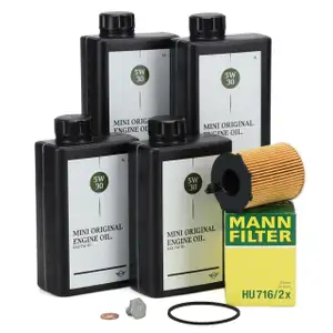 4L ORIGINAL 5W-30 LL-04 Motoröl + MANN Ölfilter MINI R56 R55 One D / Cooper D 9HZ