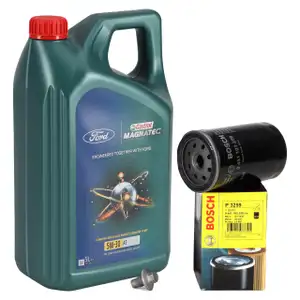 5L CASTROL MAGNATEC A5 5W-30 Motoröl + BOSCH Ölfilter FORD Fiesta Focus Mondeo 1.3-2.0