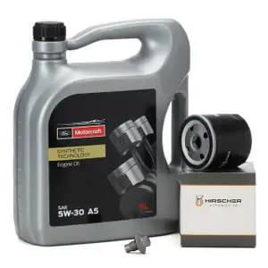 5L MOTORCRAFT 5W30 A5 Motoröl + HIRSCHER Ölfilter FORD Fiesta Focus Mondeo S-Max 1.25-1.6