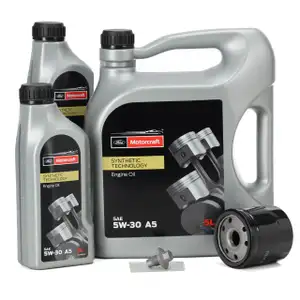 7L ORIGINAL MOTORCRAFT A5 5W30 Motoröl + Ölfilter FORD Tourneo Transit Custom 2.2/2.4 TDCI