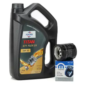 5L FUCHS TITAN GT1 FLEX C23 5W-30 Motoröl + ORIGINAL MOPAR Ölfilter 50057786