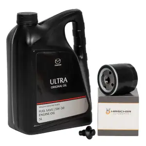 5L 5 Liter ORIGINAL Motoröl ÖL ULTRA 5W30 + HIRSCHER Ölfilter MAZDA 121 III 2 DY 1.25-1.4