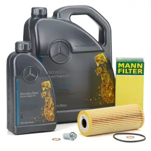 6L ORIGINAL 5W-40 MB 229.5 Motoröl + MANN Ölfilter MERCEDES W203 W203 W124 W210 M111 M104