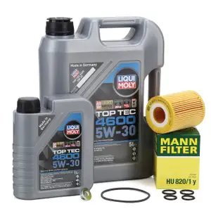 6L LIQUI MOLY TOP TEC 4600 5W-30 Motoröl + MANN Ölfilter OPEL Astra H Zafira B 1.7 CDTI