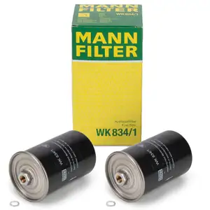 2x MANN WK834/1 Kraftstofffilter VW Golf 2 1.8 GTI 16V ab 08.1989 AUDI 80 100 200 A6 C4 C5