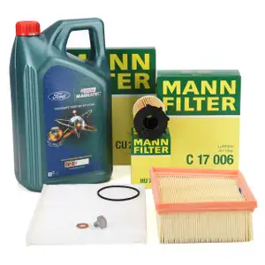 MANN Filterset 3-tlg + 5L CASTROL MAGNATEC 0W-30 D Motoröl FORD Fiesta 6 B-Max 1.4-1.6TDCi