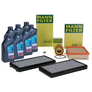 MANN Filterset + 7L ORIGINAL 5W30 Motoröl BMW 7er E65 E66 E67 730i 231 PS M54