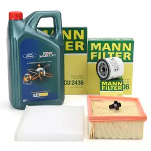 MANN Filterset + 5L CASTROL MAGNATEC 5W-20 E Motoröl FORD Fiesta 6 B-Max 1.0 EcoBoost