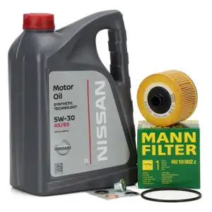 5L 5Liter ORIGINAL Nissan Motoröl Öl 5W-30 + Schraube + MANN HU10002z Ölfilter