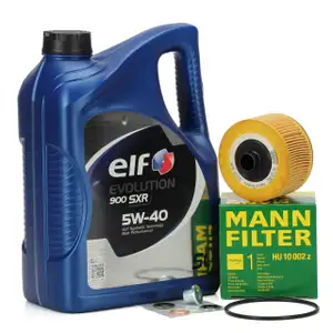 5 Liter elf Evolution 900 SXR 5W-40 Motoröl + Schraube + MANN HU10002z Ölfilter