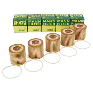 5x MANN HU710x Ölfilter VW Polo 4 5 Fox Ibiza 3 4 Fabia 1 2 Rapid Roomster 1.2 03D198819C