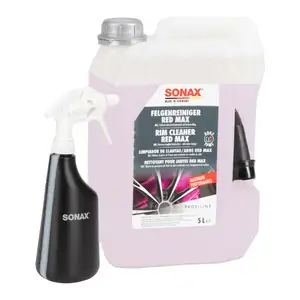 5L SONAX RED MAX Felgenreiniger Rim Cleaner + Sprühboy Sprühflasche