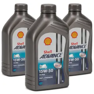 3L 3 Liter SHELL ADVANCE ULTRA 4T 4-TAKT 15W-50 Motoröl Öl API SN JASO MA-2