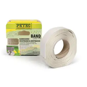 PETEC 87530 KaroBand Karosserie-Dichtmasse Knetmasse Dichtband BUTYL WEISS 3m