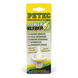 PETEC 93403 POWER KLEBER blitzschnell Sekundenkleber Universalkleber 3g SB-Karte