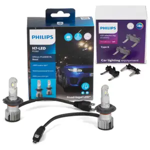 2x PHILIPS Ultinon Pro6000 H7 LED + Adapter FORD Focus 4 MK4 (alle Varianten)