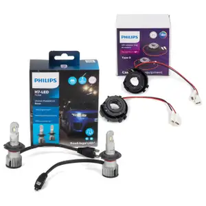 2x PHILIPS Ultinon Pro6000 H7 LED + Adapter VW Golf 7 / Sportsvan T-Roc Touran (5T1)