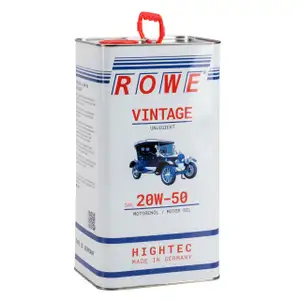 5L 5 Liter ROWE Motoröl Öl VINTAGE Unlegiert SAE 20W50 Oldtimer Mehrbereichs-Öl