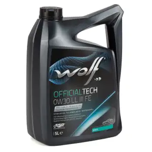 5L 5 Liter WOLF OFFICIALTECH 0W30 LL III FE Motoröl Öl BMW LL-04 MB 229.51 VW 504/507.00