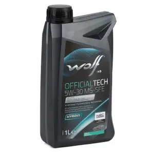 1L 1 Liter WOLF OFFICIALTECH 5W30 MS-SFE Motoröl MB 229.52 DEXOS 2 PSA B71 2290/2297