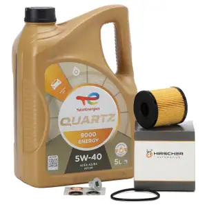 5L TOTAL 5W40 Motoröl + HIRSCHER Ölfilter CITROEN FIAT PEUGEOT 1.1-1.6 Benziner