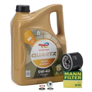 5L TOTAL QUARTZ 9000 ENERGY 5W-40 Motoröl + MANN Ölfilter RENAULT Clio 2 3 4 Twingo 1.2