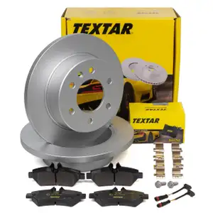 TEXTAR Bremsscheiben + Bremsbeläge + Sensor MERCEDES Sprinter 906 VW Crafter 2E 2F hinten