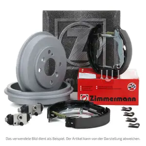 ZIMMERMANN Bremstrommeln + Backen + Zylinder VW Golf 3 Vento ab Fgst. 1H-S-246941 hinten