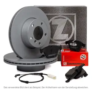 ZIMMERMANN Bremsscheiben + Beläge + Wako BMW 3er E90-93 330i 330d ab 03.2010 hinten