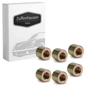 6x Mutter am Wärmetauscher für PORSCHE 911 964 993 912 914 924 944 99908500102