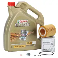 5L CASTROL EDGE 5W-30 M LL-04 Motoröl + ORIGINAL BMW Ölfilter F30-34 F32 F10 X1 X3 X5 N20