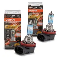 2x OSRAM Glühlampe H11 NIGHT BREAKER 200 12V 55W PGJ19-2 +200% 64211NB200