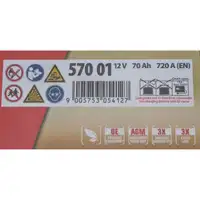 BANNER 57001 096AGMOE Running Bull AGM Autobatterie Batterie 12V 70Ah 720A