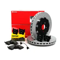 BREMBO Bremsscheiben + TEXTAR Beläge + Wako AUDI RS4 (8E B7) PR-1LT vorne