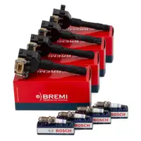 4x BREMI Zündspule + 4x BOSCH Zündkerze BMW 3er E36 318is 140 PS M42 bis 09.1993