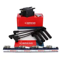 BREMI Zündspule + Zündkabelsatz + 4x BOSCH Zündkerze MINI R50 R53 R52 One Cooper W10 W11