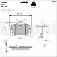 DELPHI LP3346 Bremsbeläge CITROEN C3 II III C4 Cactus NISSAN Note OPEL Crossland X hinten