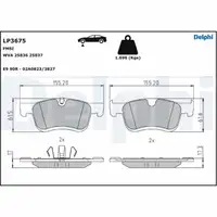 DELPHI LP3675 Bremsbeläge PSA Berlingo C4 Picasso 2 Partner Rifter OPEL Combo E vorne