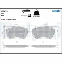 DELPHI LP3679 Bremsbeläge AUDI RS6 C8 RS7 4K RSQ8 4M PR-1LA/1LH PORSCHE Cayenne (9Y) vorne