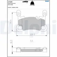 DELPHI LP3680 Bremsbeläge Bremsklötze PORSCHE Cayenne (9YA 9YB) 18 Zoll hinten