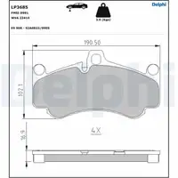 DELPHI LP3685 Bremsbeläge PORSCHE 996 3.6 GT2 997 3.6 GT3 3.6/3.8 Turbo / S vorne