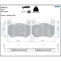 DELPHI LP3713 Bremsbeläge Bremsklötze MERCEDES-BENZ GLC X25 S-Klasse W223 V223 Z223 vorne