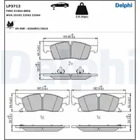 DELPHI LP3712 Bremsbeläge Bremsklötze JEEP Grand Cherokee 4 (WK, WK2) ab 01.2016 vorne