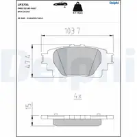 DELPHI LP3731 Bremsbeläge Bremsklötze TOYOTA Yaris Cross (MXP_) 1.5 Hybrid 116 PS hinten