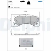 DELPHI LP3735 Bremsbeläge Bremsklötze PORSCHE Panamera (971) 2.9 4.0 PR-1LR/1LS vorne