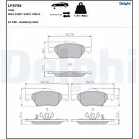 DELPHI LP3739 Bremsbeläge Bremsklötze TOYOTA Yaris P13 1.5 / Hybrid 1.4 D vorne 044650D120