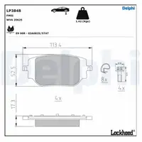 DELPHI LP3848 Bremsbeläge CITROEN FIAT OPEL Vivaro C Zafira Life PEUGEOT TOYOTA hinten