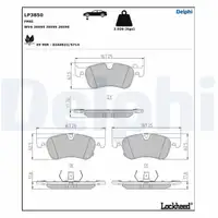 DELPHI LP3850 Bremsbeläge NISSAN Qashqai 3 (J12) 1.3 DIG-T Townstar X-Trail 4 (T33) vorne