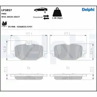 DELPHI LP3857 Bremsbeläge MERCEDES C-Klasse W206 S206 C180 C200d hinten 0004201104